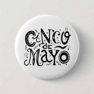 Cinco De Mayo Cool Typografie Ronde Button 5,7 Cm