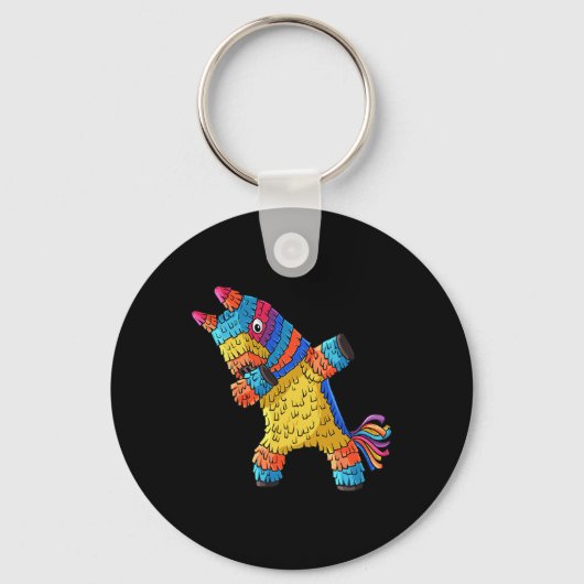 Cinco de Mayo Dabbing Donkey Pinata Fun Mexicaanse Sleutelhanger (Voorkant)