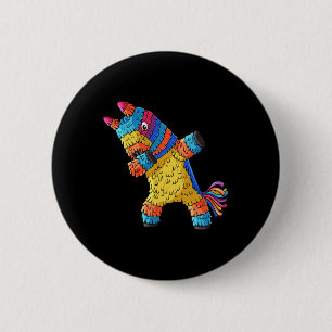 Cinco De Mayo Dabbing Donkey Pinata Funny Mexican Ronde Button 5,7 Cm