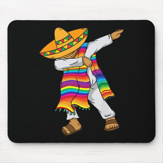 Cinco De Mayo Dabbing Mexicaans Poncho Kinder Peut Muismat (Voorkant)