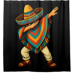 Cinco de Mayo Dabbing Mexicaanse Poncho Douchegordijn