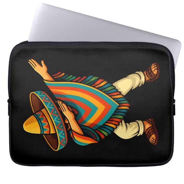 Cinco de Mayo Dabbing Mexicaanse Poncho Laptop Sleeve (Voorkant)
