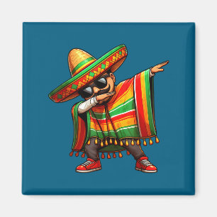 Cinco de mayo dabbing Mexicaanse poncho sombrero h Magneet