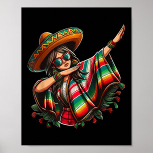 Cinco De Mayo Dabbing Mexicaanse Vrouwen Grappig D Poster