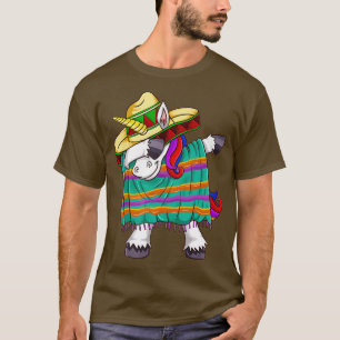 Cinco De Mayo Dabbing Unicorn Poncho Sombrero Mexi T-shirt