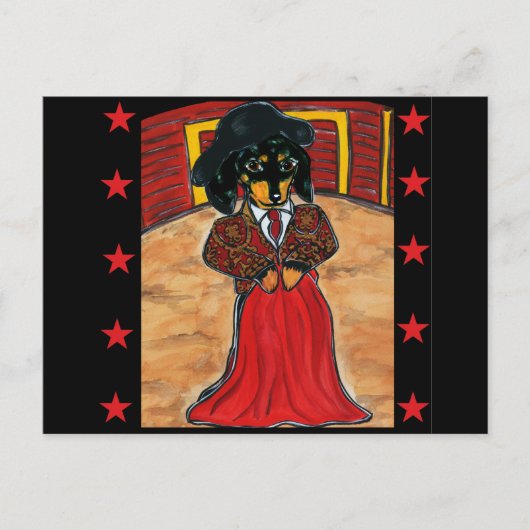 Cinco de mayo-dachshonden briefkaart (Voorkant)