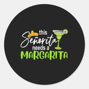Cinco De Mayo Deze Senorita Heeft Eén Margarita Dr Ronde Sticker