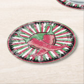 Cinco de Mayo Distress Chili Peppers Ronde Kartonnen Onderzetter (Gebogen)