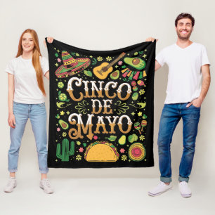 Cinco De Mayo Feest Cute Feest Elementen Fleece Deken