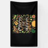 Cinco De Mayo Feest Cute Feest Elementen Spandoek (Verticaal)