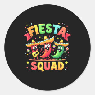Cinco De Mayo Feest Squad Chili Peppers Mexicaans Ronde Sticker
