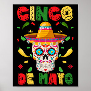 Cinco De Mayo Feest Suiker Schedel Mannen Vrouwen Poster