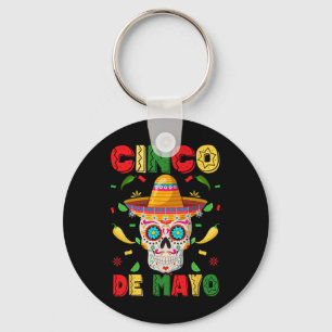 Cinco De Mayo Feest Suiker Schedel Mannen Vrouwen Sleutelhanger