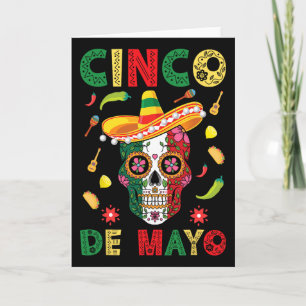Cinco De Mayo Feest Suiker Schedel Mexicaans Feest Kaart