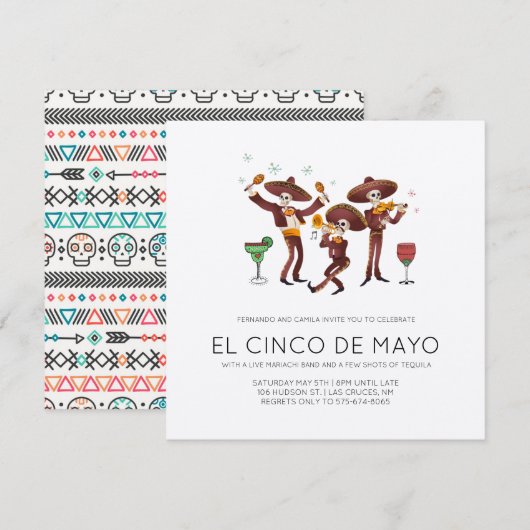 Cinco de Mayo-feest uitnodiging (Voorkant / Achterkant)