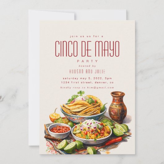 Cinco De Mayo Feest Uitnodiging (Voorkant)