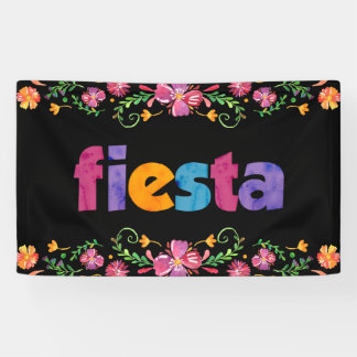 Cinco de Mayo Feestbanner - Levendig Bloemmotief Spandoek