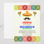 CINCO DE MAYO FIESTA BIRTHDAY BOY INVITATION KAART (Voorkant / Achterkant)