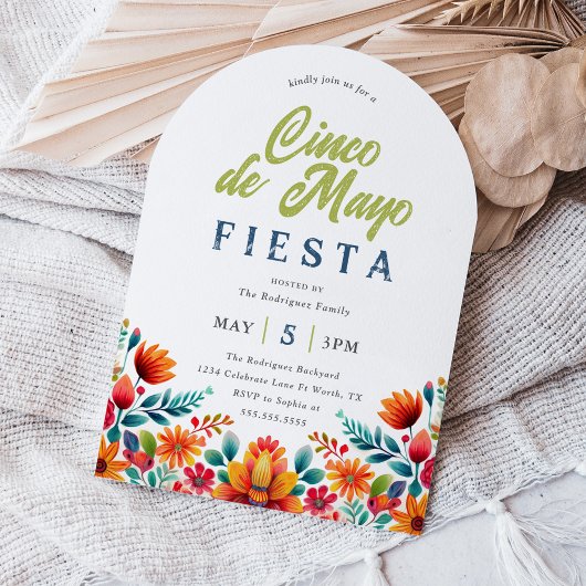 Cinco de Mayo Fiesta Invitation florale vibrante