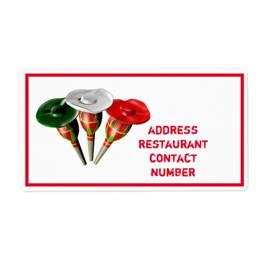 Cinco de mayo, fiesta mexican gepersonaliseerd etiket (Voorkant)