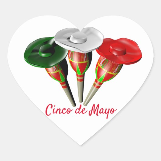 Cinco de mayo, fiesta mexican hart sticker (Voorkant)