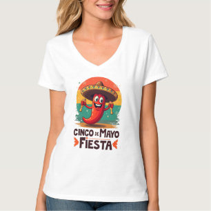 Cinco de Mayo Fiesta – pittig en leuk Mexicaans fe T-shirt
