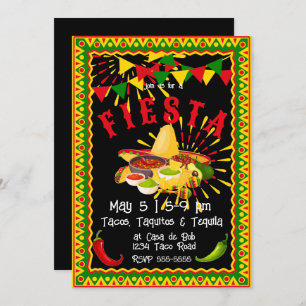 Cinco de Mayo Fiesta Salsa Invitation Kaart