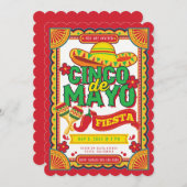 Cinco de Mayo Fiesta Sombrero Invitation (Devant / Derrière)