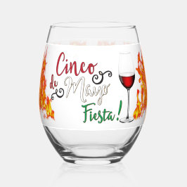 Cinco-de-Mayo-Fiesta Wijnglas Zonder Voet