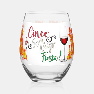 Cinco-de-Mayo-Fiesta Wijnglas Zonder Voet