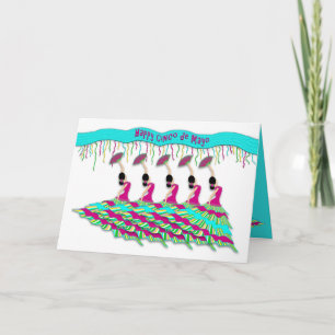 Cinco de Mayo, Flamenco Dancer Geïsoleerd op wit Kaart