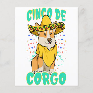 Cinco de Mayo Funny Corgi Dog met Poncho _ Mexico Flyer