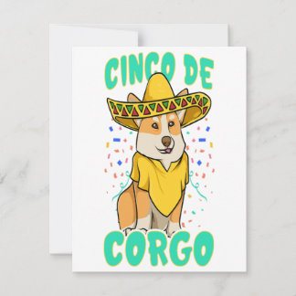 Cinco de Mayo Funny Corgi Dog met Poncho _ Mexico Kaart