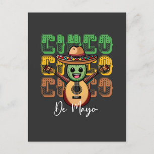 Cinco De Mayo Funny Mexican Cactus die gitaar spee Briefkaart