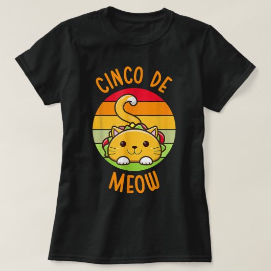 Cinco De Mayo Funny Tacos Cat Lover  T Shir T-shirt (Design voorkant)