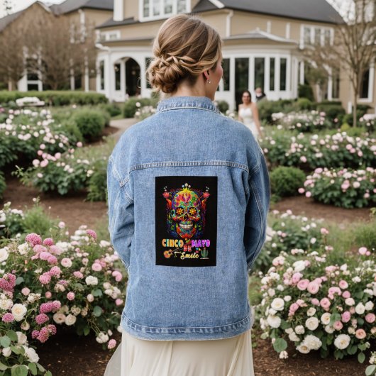 Cinco De Mayo Glimlach Denim Jacket (Huwelijk Achterkant)