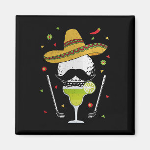 Cinco De Mayo Golf Byl Met Sombrero En Margarita Magneet