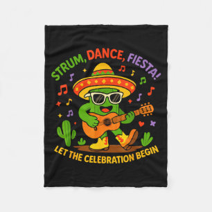 Cinco de mayo grappige cactus sombrero tokkel dans fleece deken