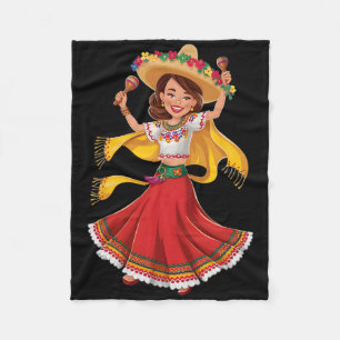 Cinco De Mayo Grappige Mexicaanse Dabbing Vrouw Ci Fleece Deken