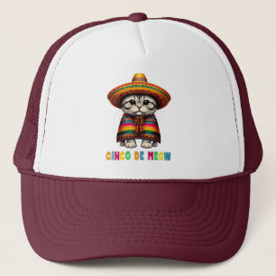Cinco De Mayo Grappige Mexicaanse Kat Sombrero Meo Trucker Pet