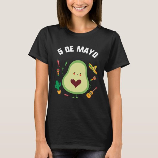 Cinco De Mayo Guacamole Avocado Fiesta Mexicaanse  T-shirt (Voorkant)