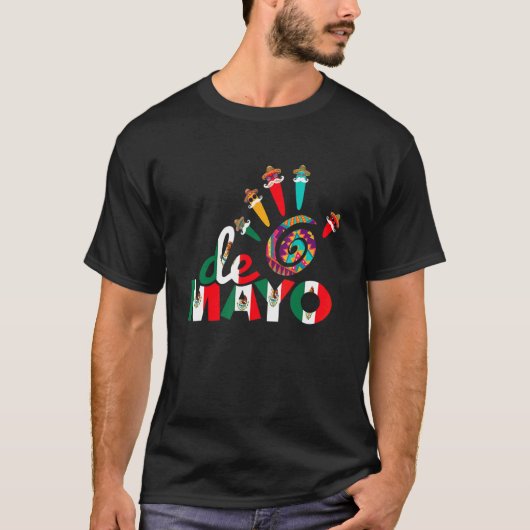 Cinco De Mayo Hand print Mexicaans Pet T-shirt (Voorkant)