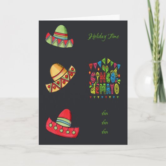 Cinco de Mayo Holiday Mexicaanse Petten Kaart (Voorkant)