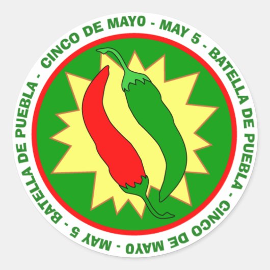 Cinco de Mayo Hot Peppers Sticker (Voorkant)