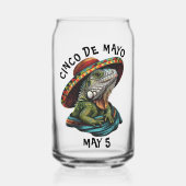 Cinco de Mayo Iguana Dragen Sombrero & Serape Blikvorm Glas (Voorkant)