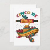 Cinco De Mayo Illustration, 1/2 Bedankkaart (Voorkant / Achterkant)
