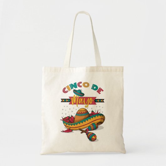 Cinco De Mayo Illustration, 1/2 Tote Bag (Voorkant)