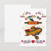 Cinco De Mayo Illustration, 2/2 RSVP Kaartje (Voorkant / Achterkant)