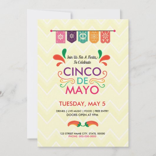 Cinco De Mayo Invitation flyer Kaart (Voorkant)