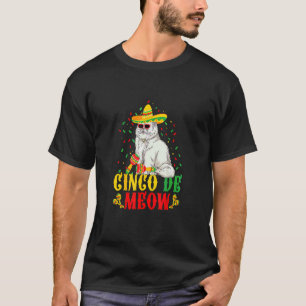 Cinco De Mayo Kat Cinco De Meow Schattige Sombrero T-shirt